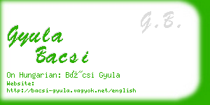 gyula bacsi business card